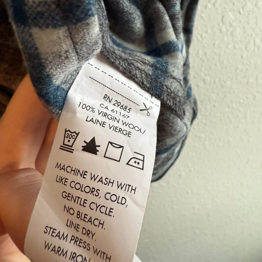 NWOT Pendleton Wool Button Down Blue Gray - image 4